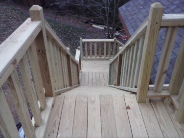 deck steps with landing