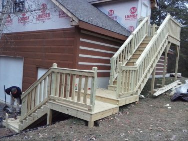 double set of stairs